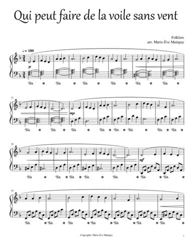 Qui peut faire de la voile sans vent (arr. Marie-Ève Mainguy)