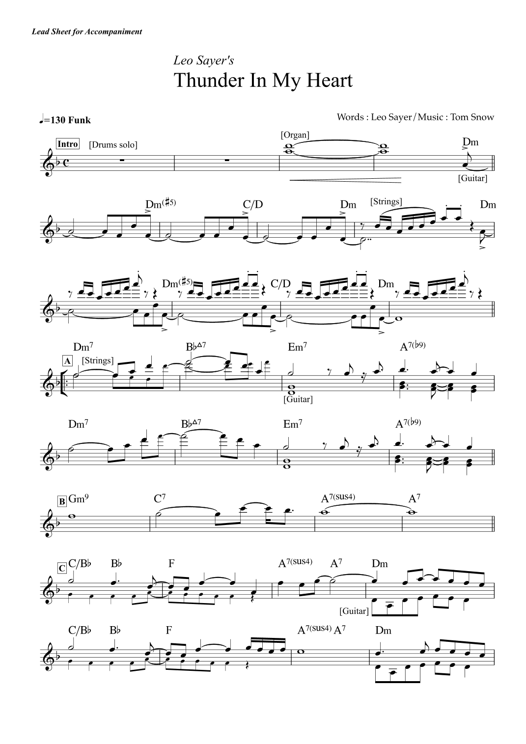 Thunder In My Heart (arr. Popnroll 1976)