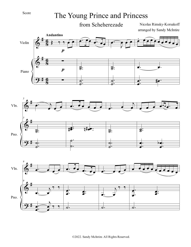 The Young Prince and Princess from Scheherezade (arr. Sandy McIntire)