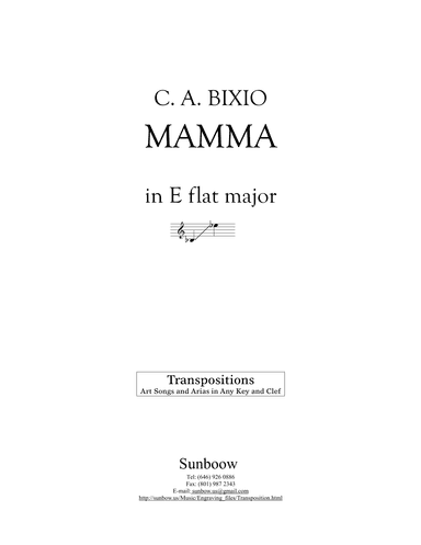 C. A. Bixio: MAMMA (transposed to E flat Major) (arr. Sunbow)
