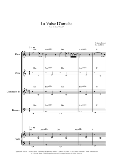 La Valse D'amelie (arr. SMMUS)