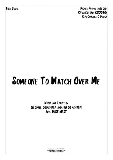 Someone To Watch Over Me (arr. Mike West)