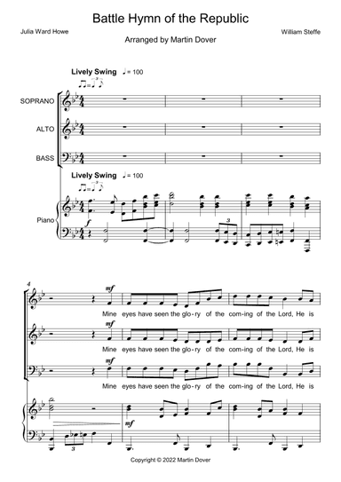 Battle Hymn of the Republic - 3 Part Choir - SAB - Mixed Voices (arr. Martin Dover)