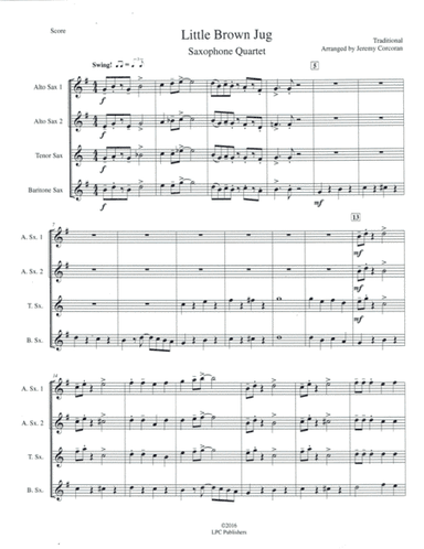 Little Brown Jug for Saxophone Quartet (arr. Jeremy Corcoran)