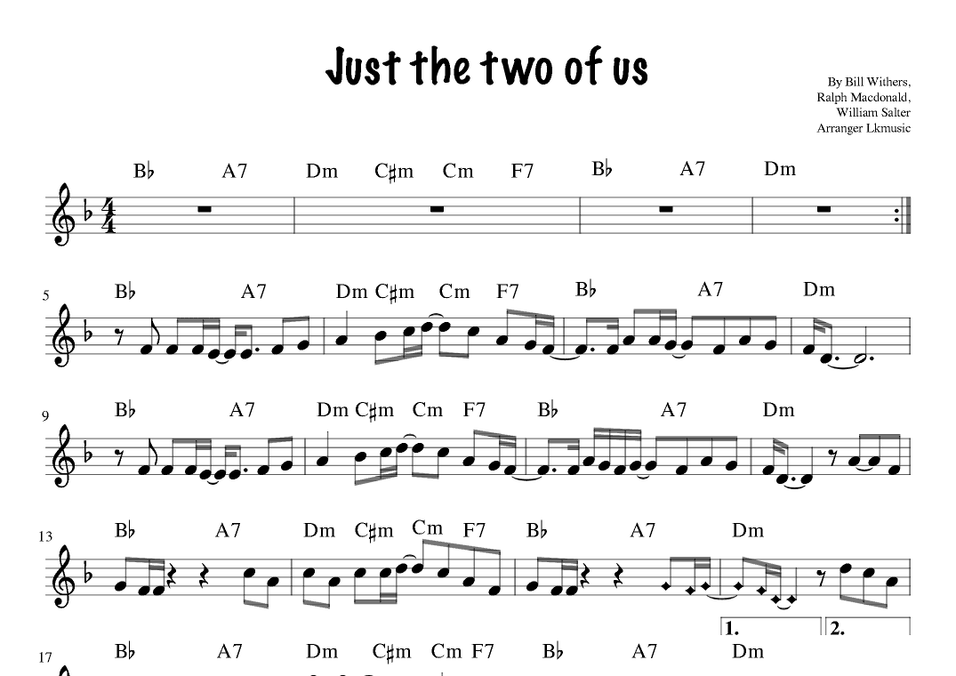 Just The Two Of Us (arr. Lkmusic)