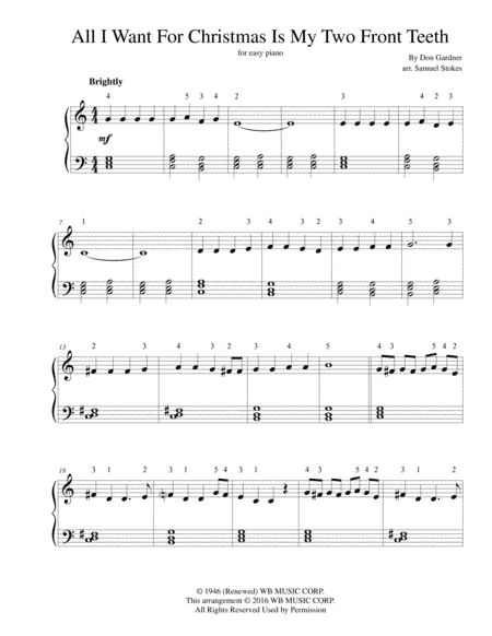 All I Want For Christmas Is My Two Front Teeth (arr. Samuel Stokes)