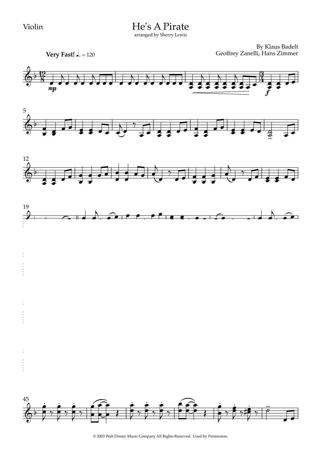 He's A Pirate (arr. Sherry Lewis)