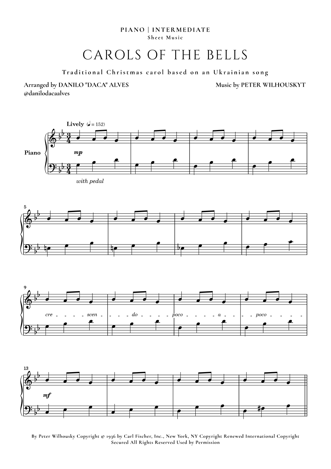 Carol Of The Bells (arr. Danilo "Daca" Alves)