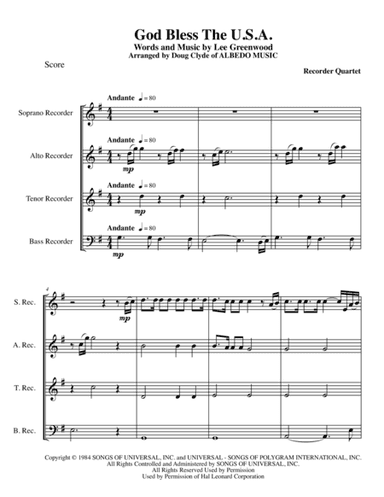 God Bless The U.S.A. (arr. Doug Clyde)