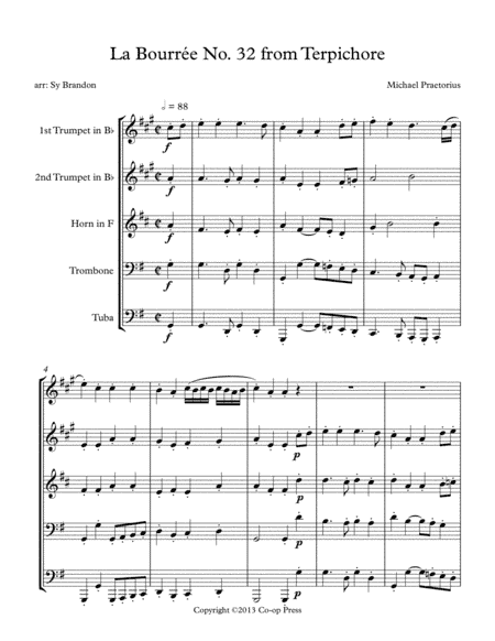 La Bourrée No. 32 from Terpichore (arr. Sy Brandon)