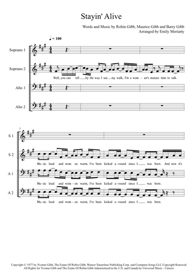 Stayin' Alive (arr. Emily Maree Moriarty)