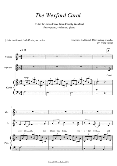 The Wexford Carol for sopran, violin and piano (arr. Ivana Tuskan)