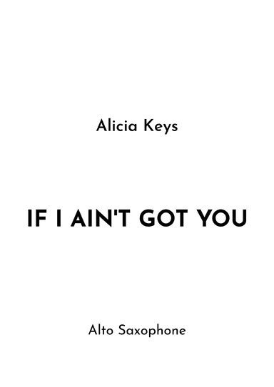 If I Ain't Got You (arr. Jireh J.)