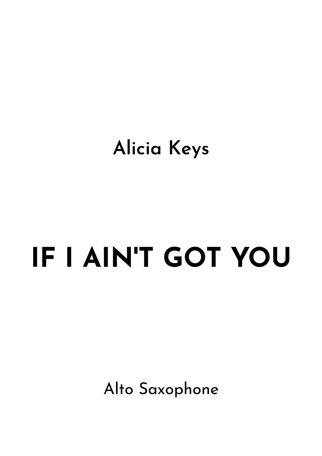 If I Ain't Got You (arr. Jireh J.)