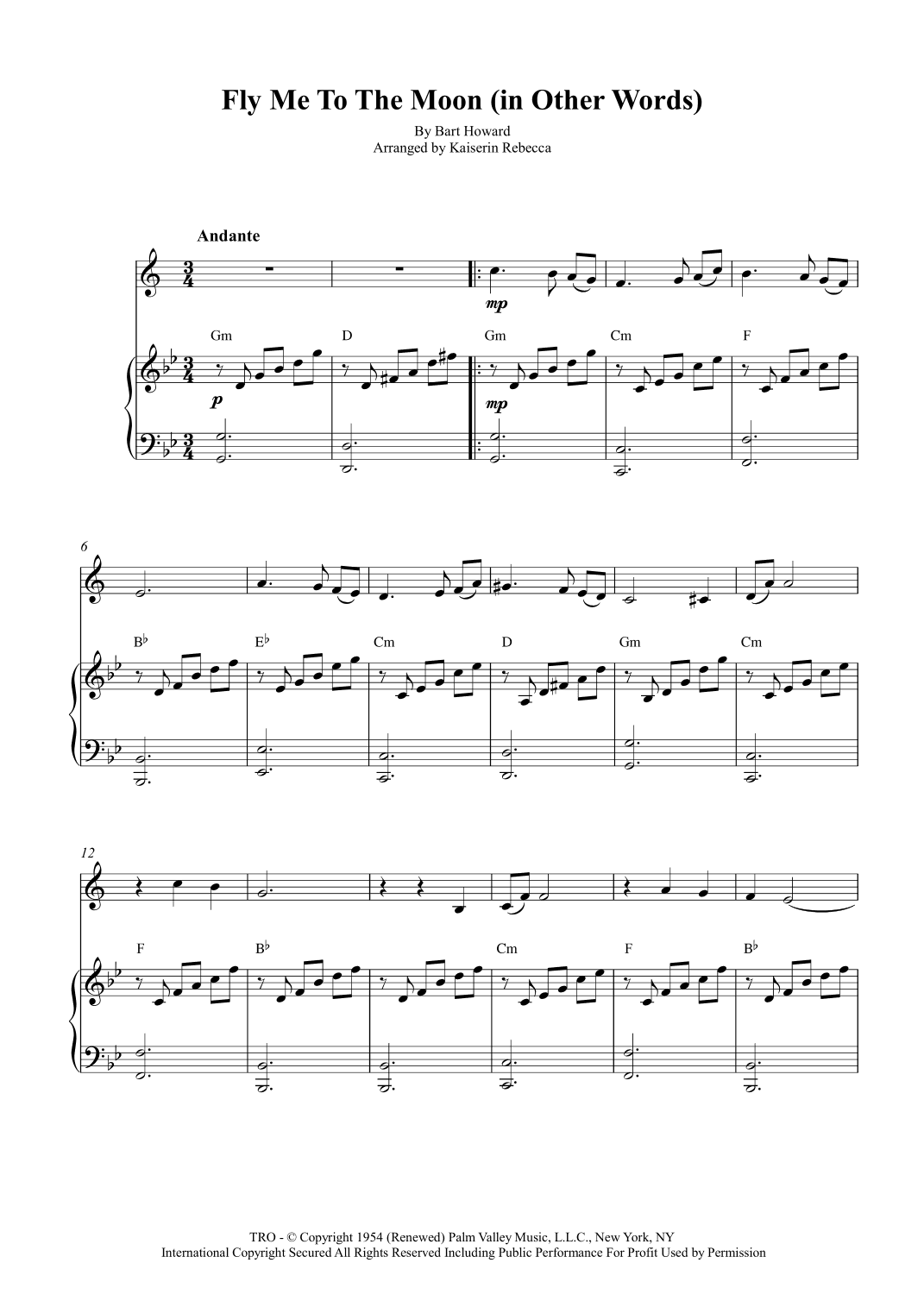 Fly Me To The Moon (in Other Words) (arr. Kaiserin Rebecca)
