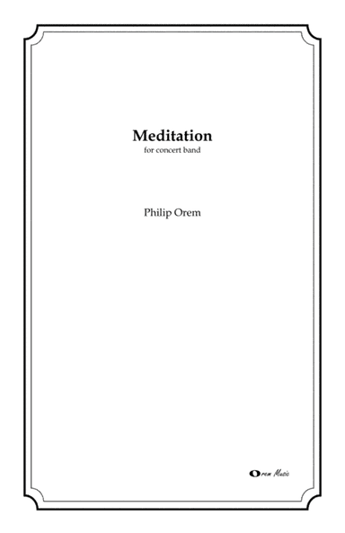 Meditation - score and parts
