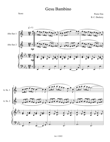 Gesu Bambino (Alto Sax Duet with Piano Accompaniment) (arr. B. C. Dockery)