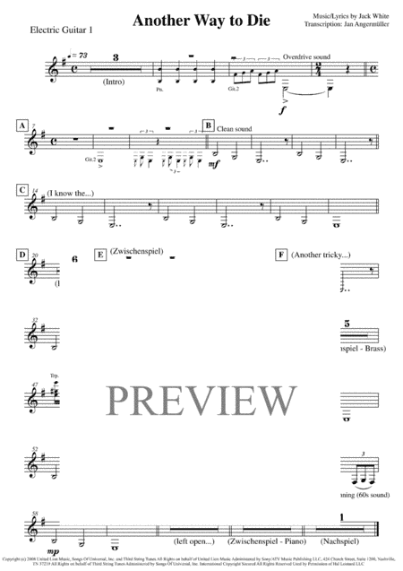 Another Way To Die (arr. Jan Angermüller)