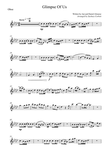 Glimpse Of Us (arr. Zachary Corbett)