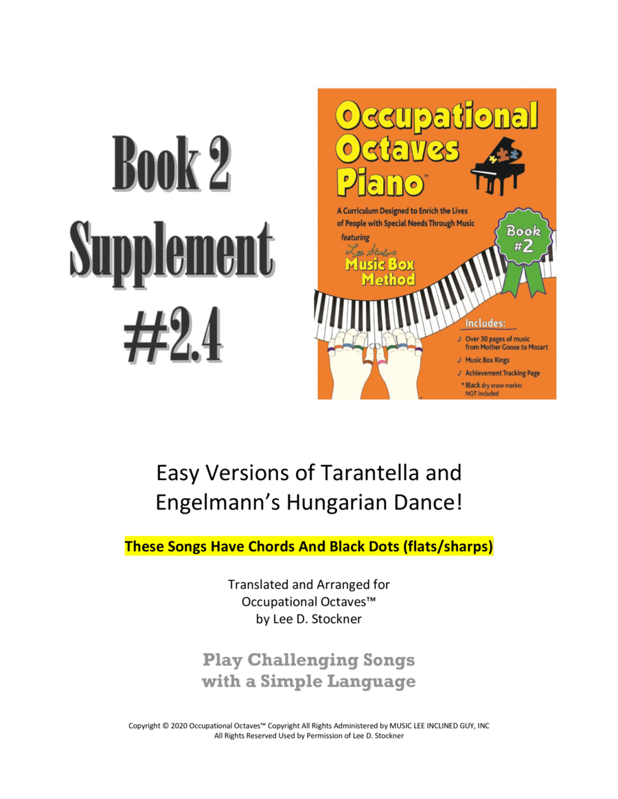 Occupational Octaves Piano™ Supplement 2.4 (Hungarian Dance {Engelmann} and Tarantella) (arr. Lee D. Stockner) by Various Easy Piano Digital Sheet Music