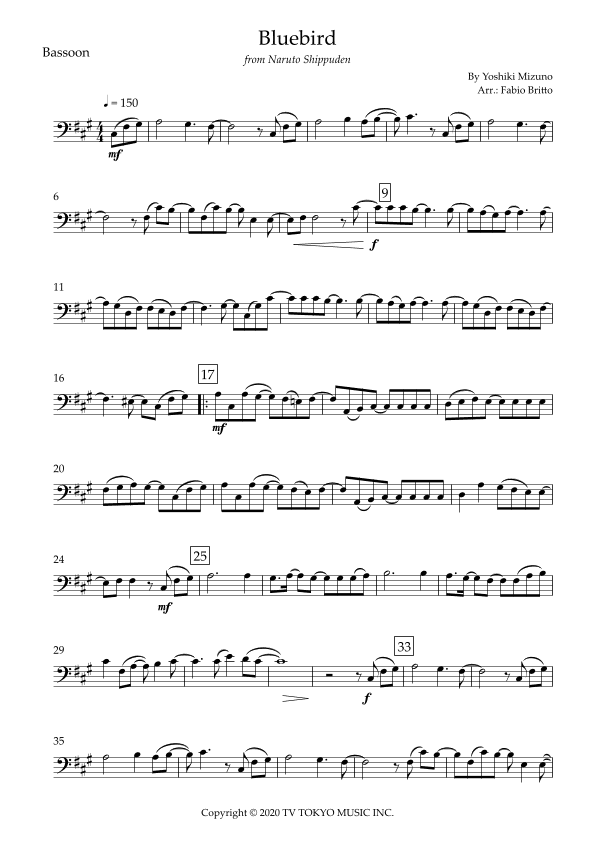 Ikimono Gakari's Blue Bird (arr. Fabio Britto)