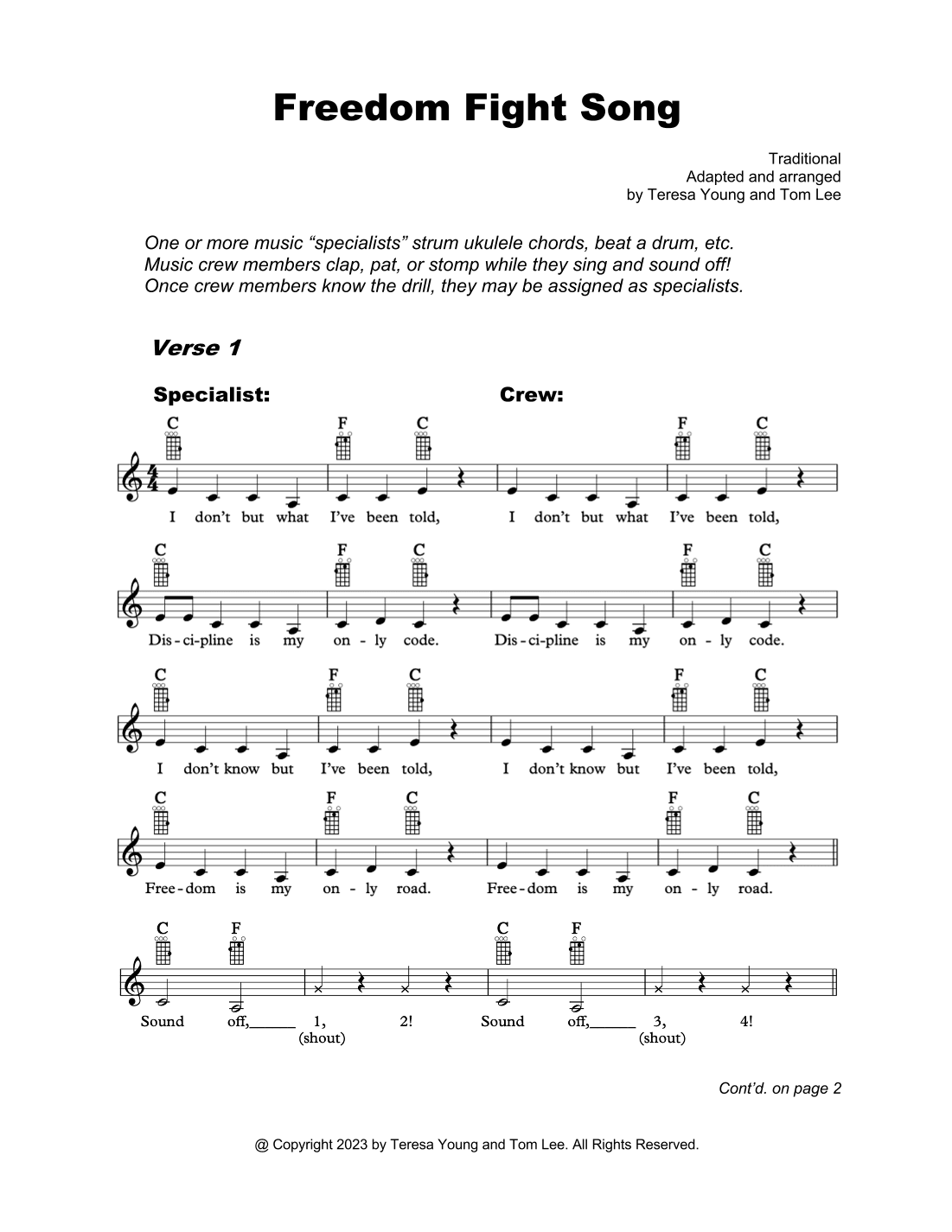Freedom Fight Song (arr. Teresa Young)