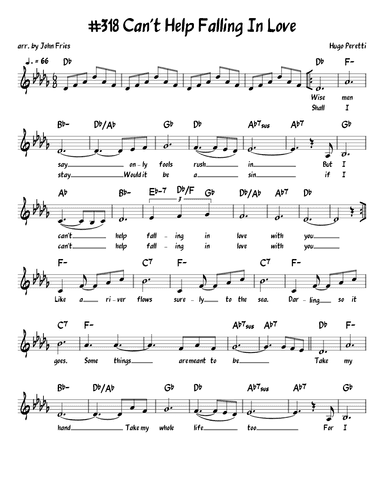 Can't Help Falling In Love (arr. John Fries)