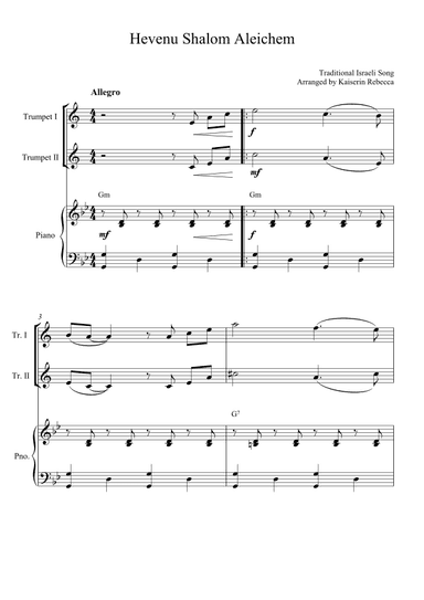 Hevenu Shalom Aleichem (arr. Kaiserin Rebecca)