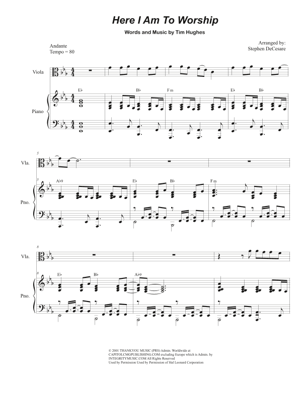 Here I Am To Worship (light Of The World) (arr. Stephen DeCesare)