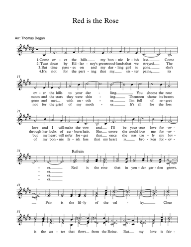 Red is the Rose (arr. Thomas Degan)