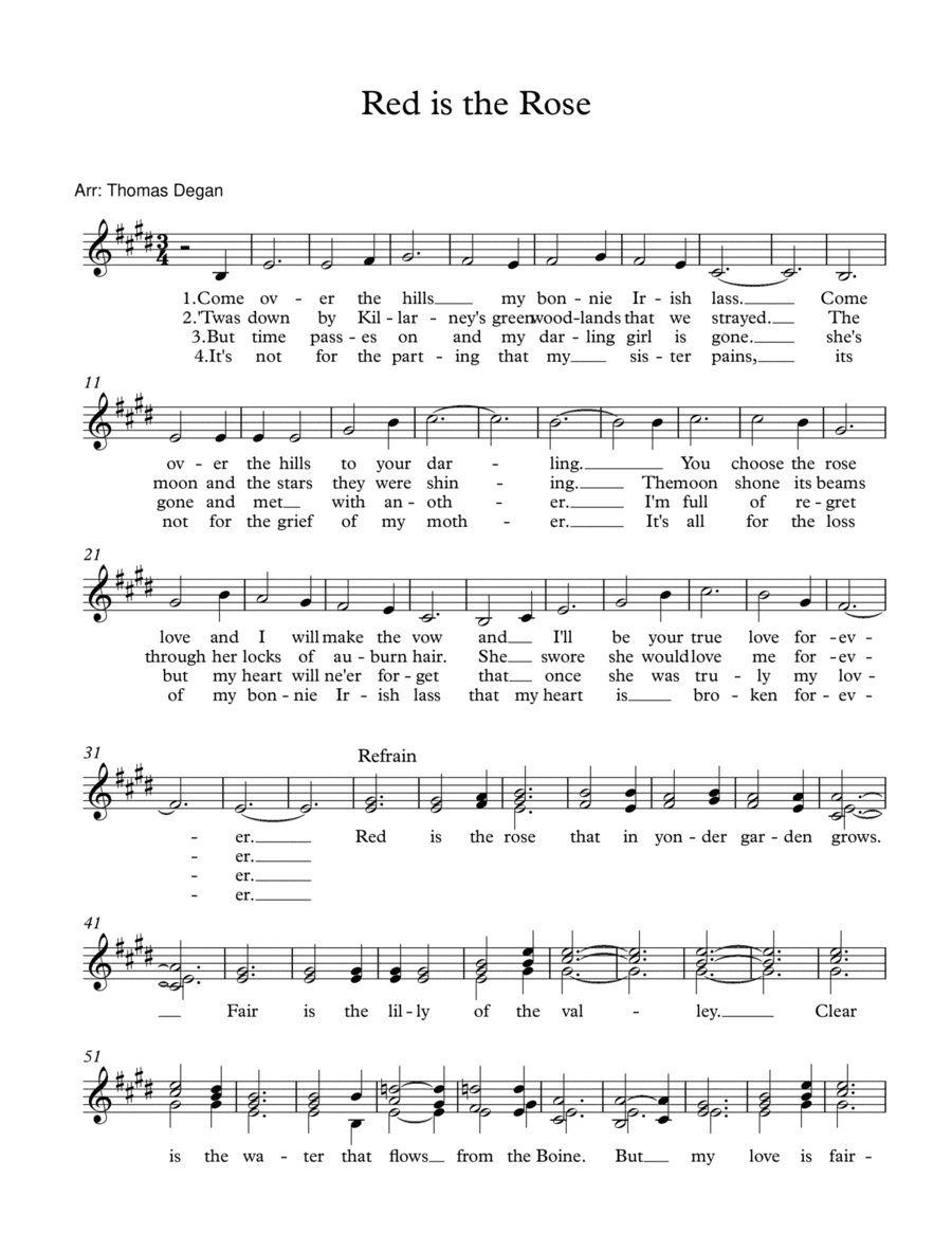 Red is the Rose (arr. Thomas Degan)