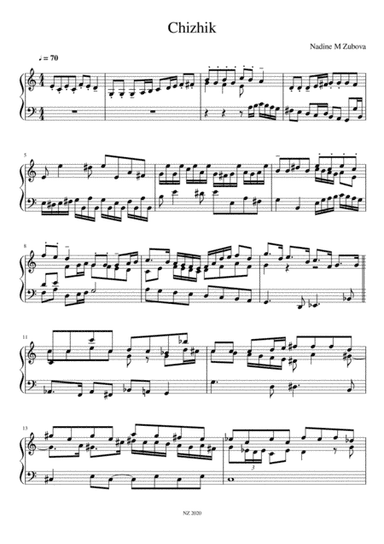 Fugue "Chizhik" on the theme of a Russian folk song