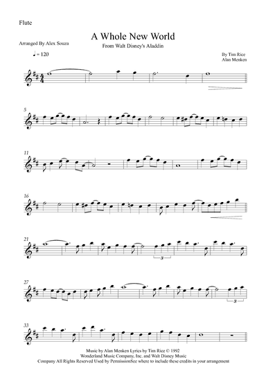 A Whole New World (reprise) (arr. Alex Souza)