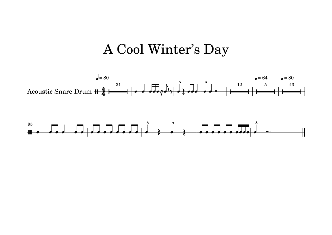 A Cool Winter’s Day-Acoustic Snare Part