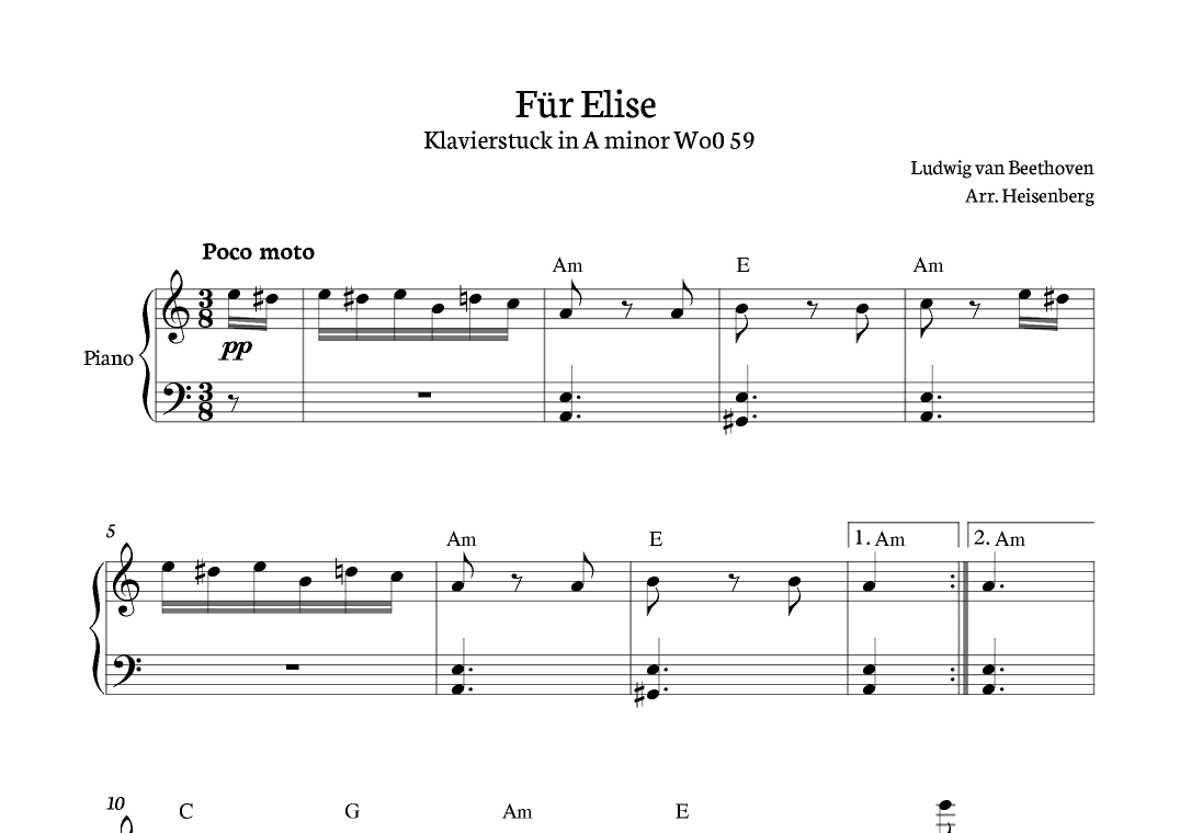 Für Elise (arr. Heisenberg)