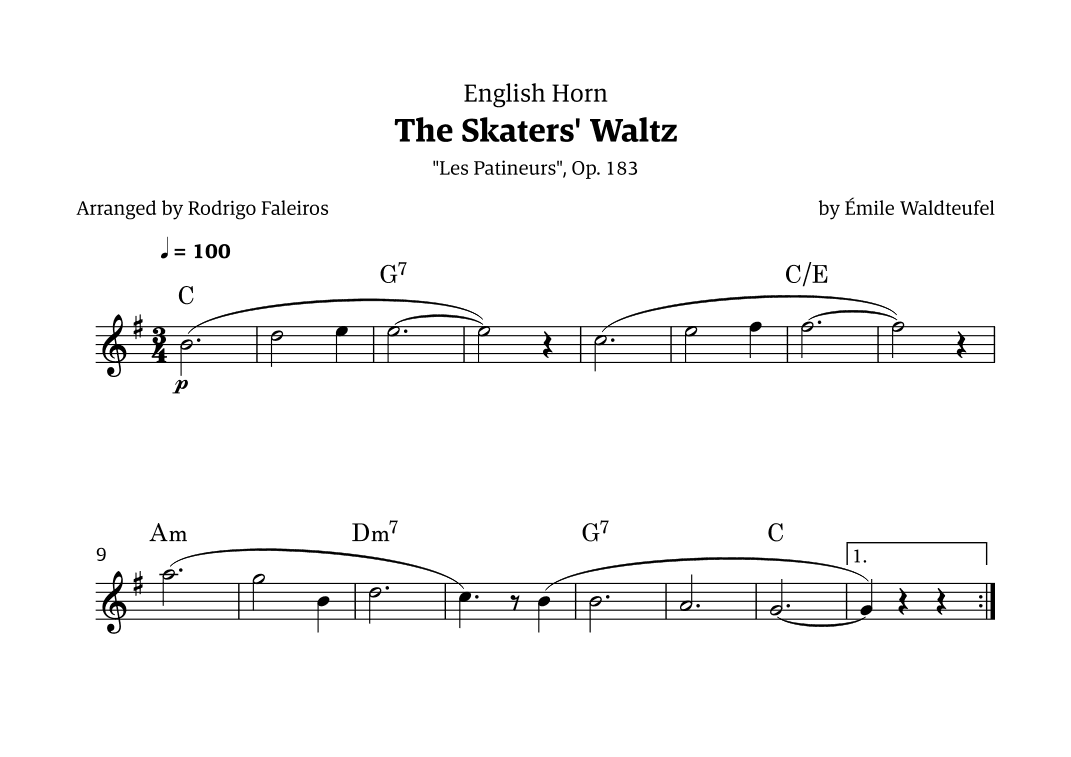 The Skaters Waltz (for beginners) (arr. Rodrigo Faleiros)