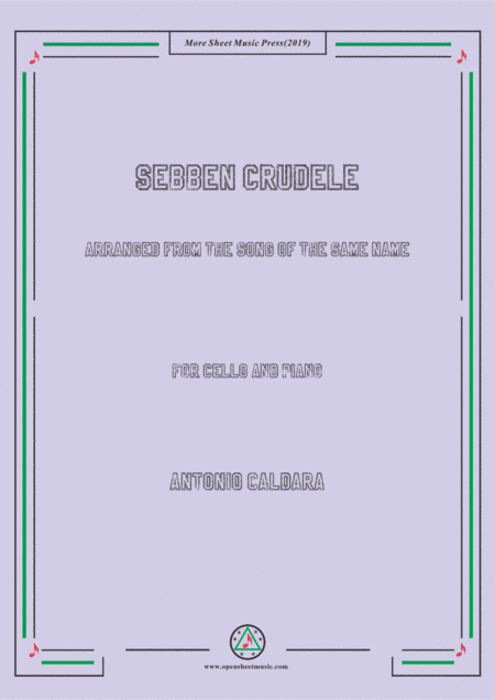 Caldara-Sebben crudele, for Cello and Piano (arr. MSM)