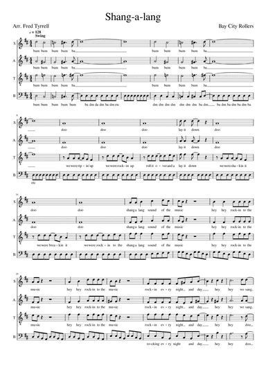 Shang-a-lang (arr. Fred Tyrrell)