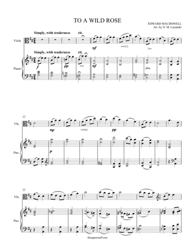 To A Wild Rose (arr. Nick Lacanski)