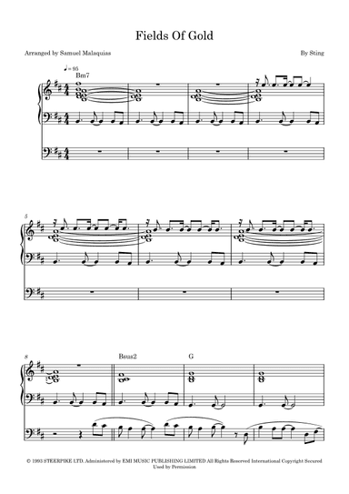 Fields Of Gold (arr. SAMUEL DE SOUZA MALAQUIAS)