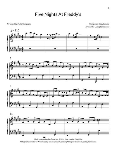 Five Nights At Freddy's (arr. Nate Campagne)
