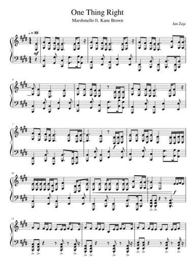 One Thing Right (arr. Jan Zajc)