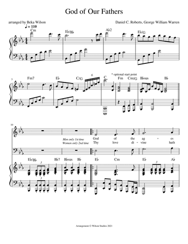 God of Our Fathers--SATB Choir (arr. Beka Wilson)