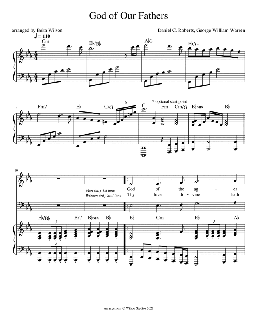 God of Our Fathers--SATB Choir (arr. Beka Wilson)