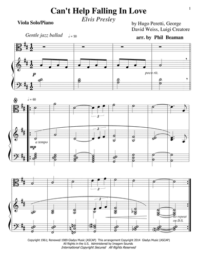 Can't Help Falling In Love (arr. Phil Beaman)