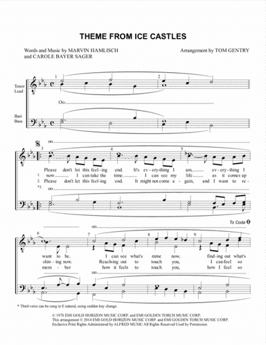 Theme From Ice Castles (through The Eyes Of Love) (arr. Tom Gentry)