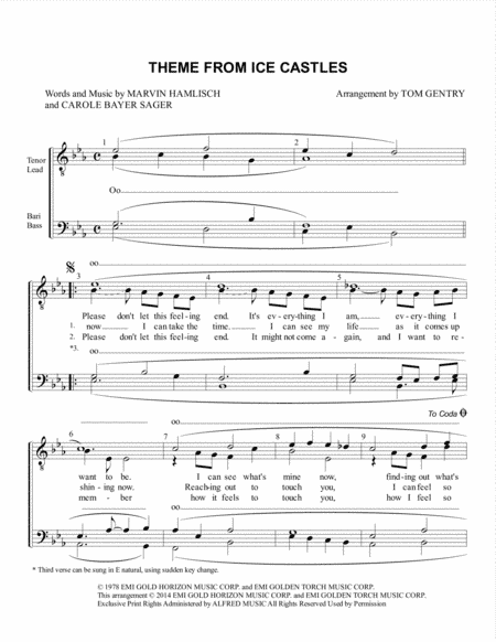 Theme From Ice Castles (through The Eyes Of Love) (arr. Tom Gentry)