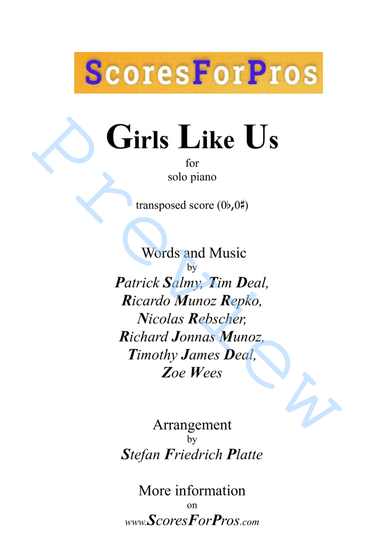 Girls Like Us (arr. Stefan Friedrich Platte)