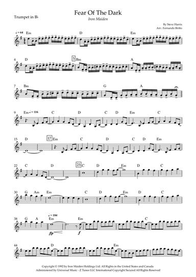 Fear Of The Dark (arr. Fernando Britto)