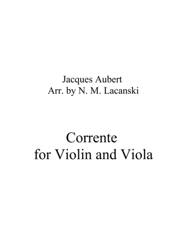 Corrente for Violin and Viola (arr. Nick Lacanski)